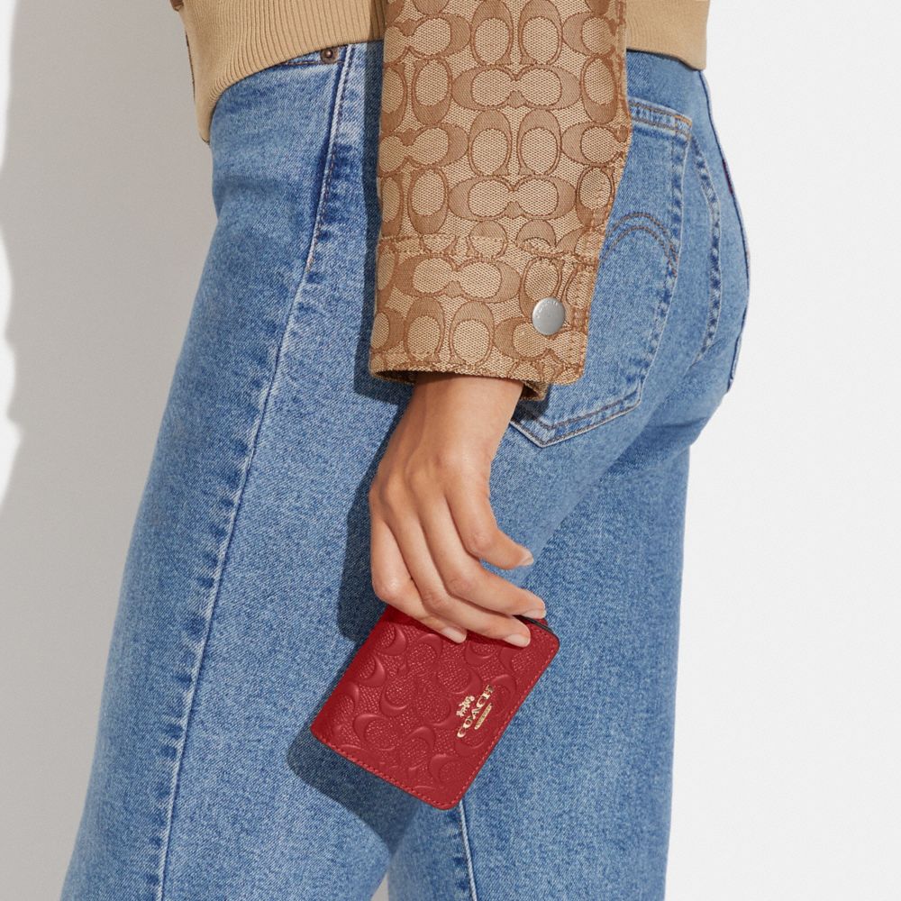 COACH®  Boxed Mini Wallet On A Chain In Signature Leather