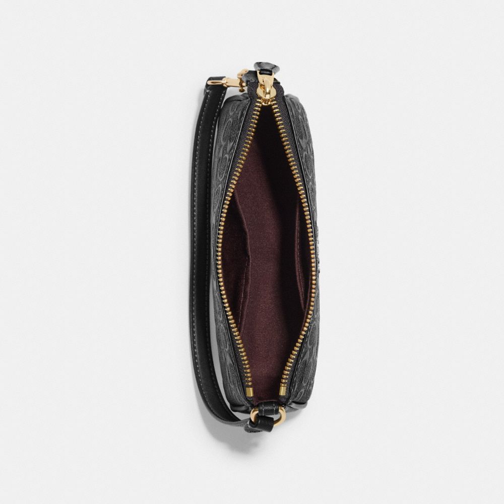 COACH®,NOLITA 19 EN CUIR SIGNATURE,Or/Noir,Inside View,Top View