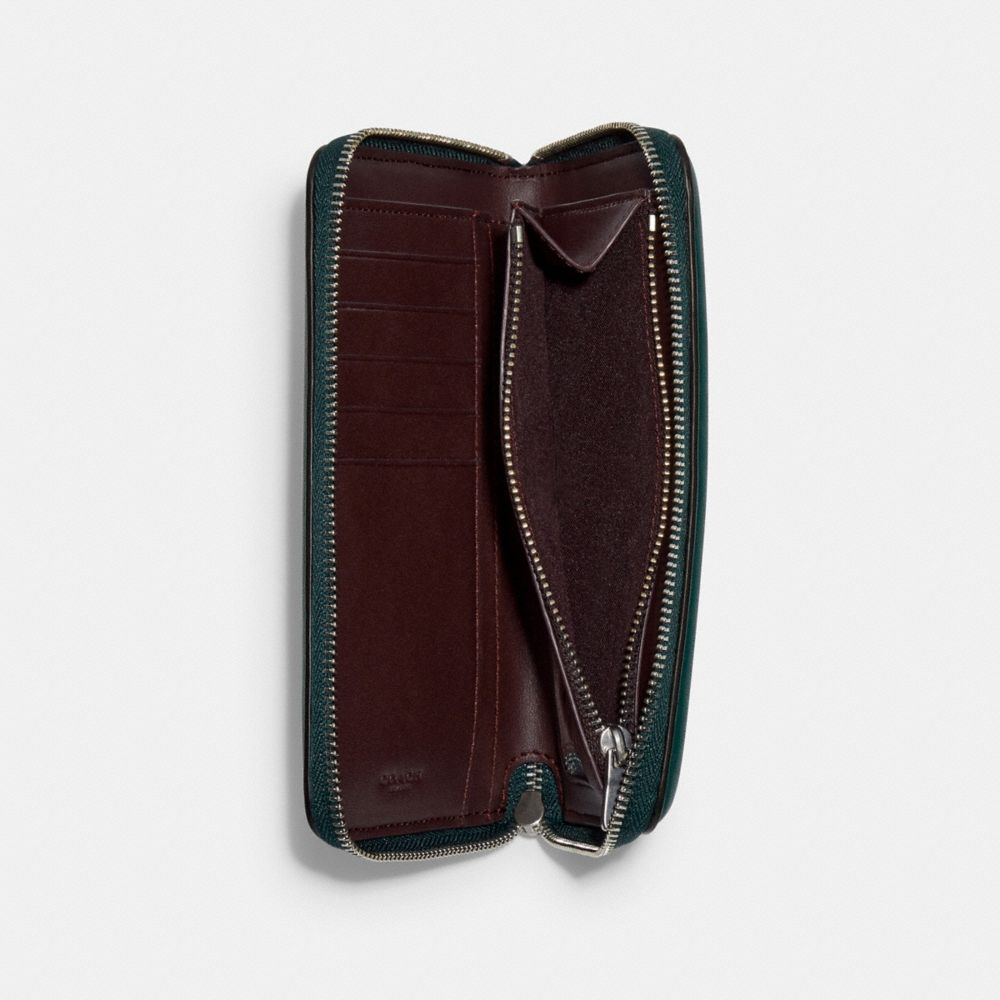 Portefeuille zip moyen à identité avec bord matelassé