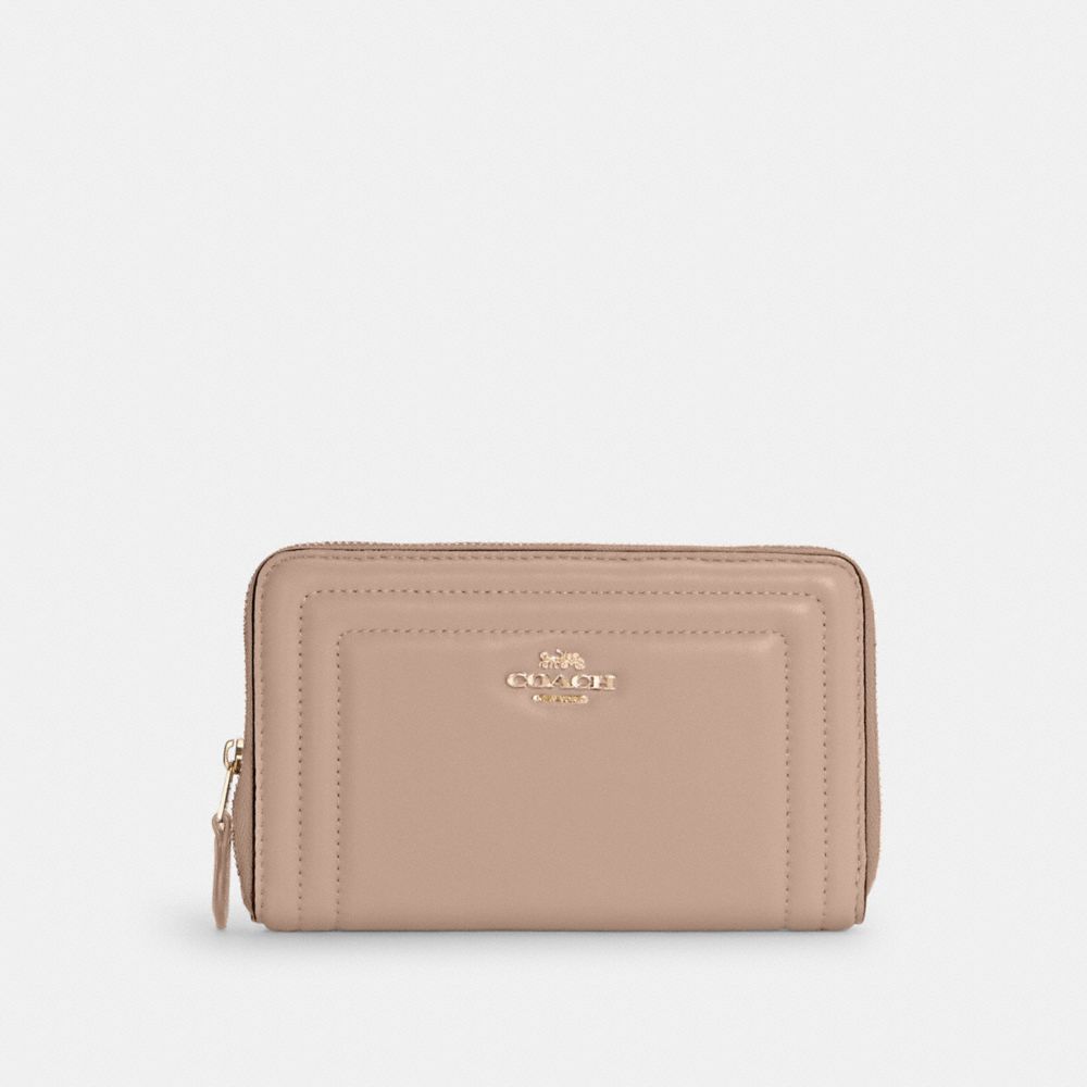 COACH®  Medium Id Zip Wallet In Colorblock With Border Quilting