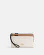 COACH®,DOUBLE ZIP WALLET IN COLORBLOCK,Refined Pebble Leather,Mini,Gold/Chalk Multi,Front View