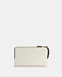 COACH®,DOUBLE ZIP WALLET IN COLORBLOCK,Refined Pebble Leather,Mini,Gold/Chalk Multi,Back View
