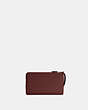 COACH®,DOUBLE ZIP WALLET IN COLORBLOCK,Refined Pebble Leather,Mini,Im/Watermelon/Wine,Back View