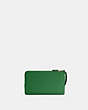 COACH®,DOUBLE ZIP WALLET IN COLORBLOCK,Refined Pebble Leather,Mini,Im/Kelly Green Multi,Back View