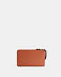 COACH®,DOUBLE ZIP WALLET IN COLORBLOCK,Refined Pebble Leather,Mini,Black Antique Nickel/Sunset Multi,Back View