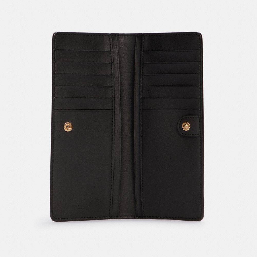 Slim Wallet In Signature Canvas With Vintage Mini Rose Print