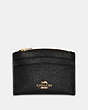 COACH®,SHAPED CARD CASE,Leather,Gold/Black,Front View