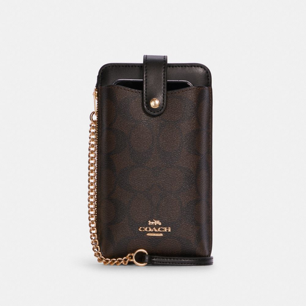 COACH®,Phone Crossbody In Signature Canvas,,Front View
