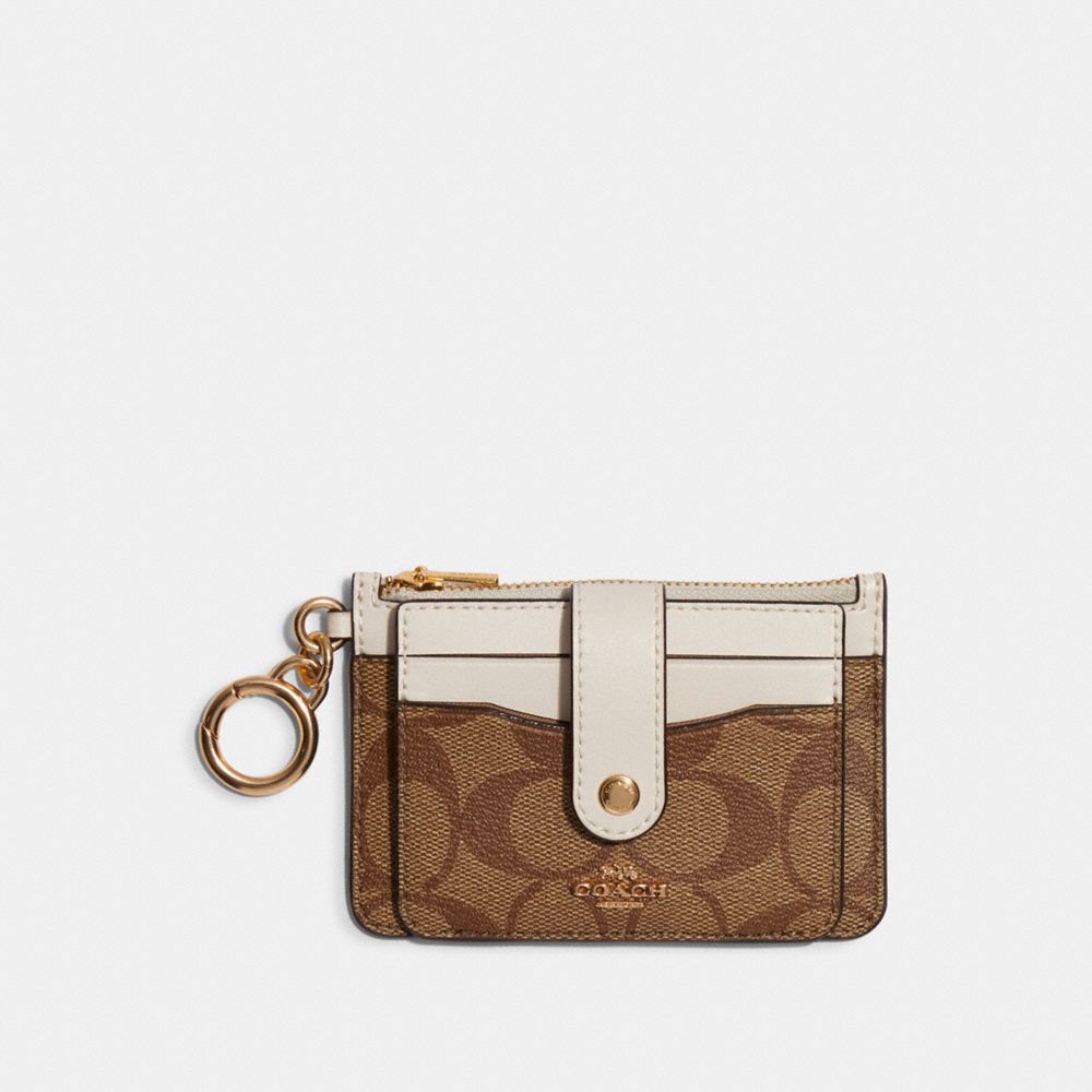 Coach Outlet Zip Card Case In Signature Canvas