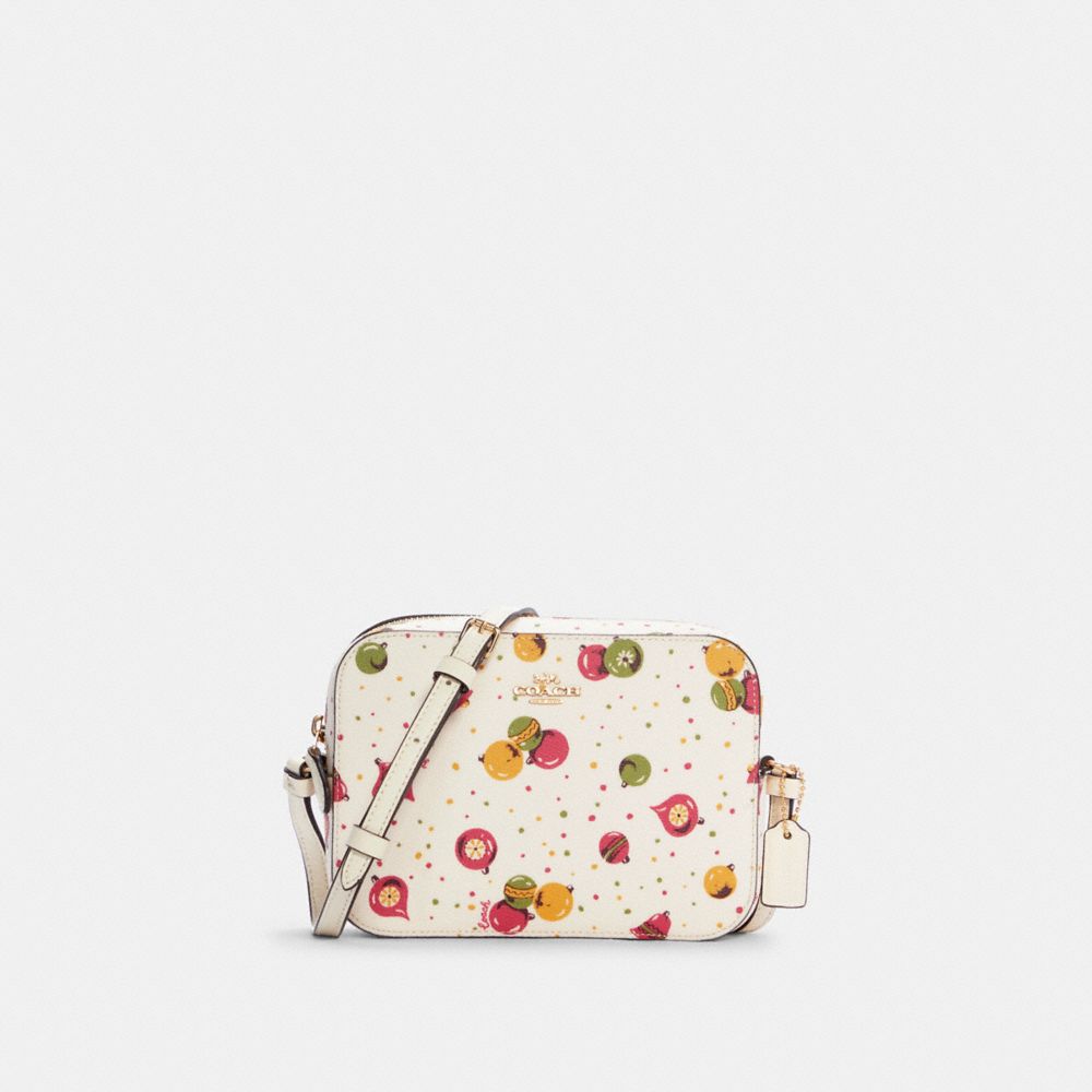 Mini Camera Bag With Ornament Print