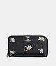 COACH®,LONG ZIP AROUND WALLET WITH SNOWMAN PRINT,Mini,Silver/Midnight Multi,Front View