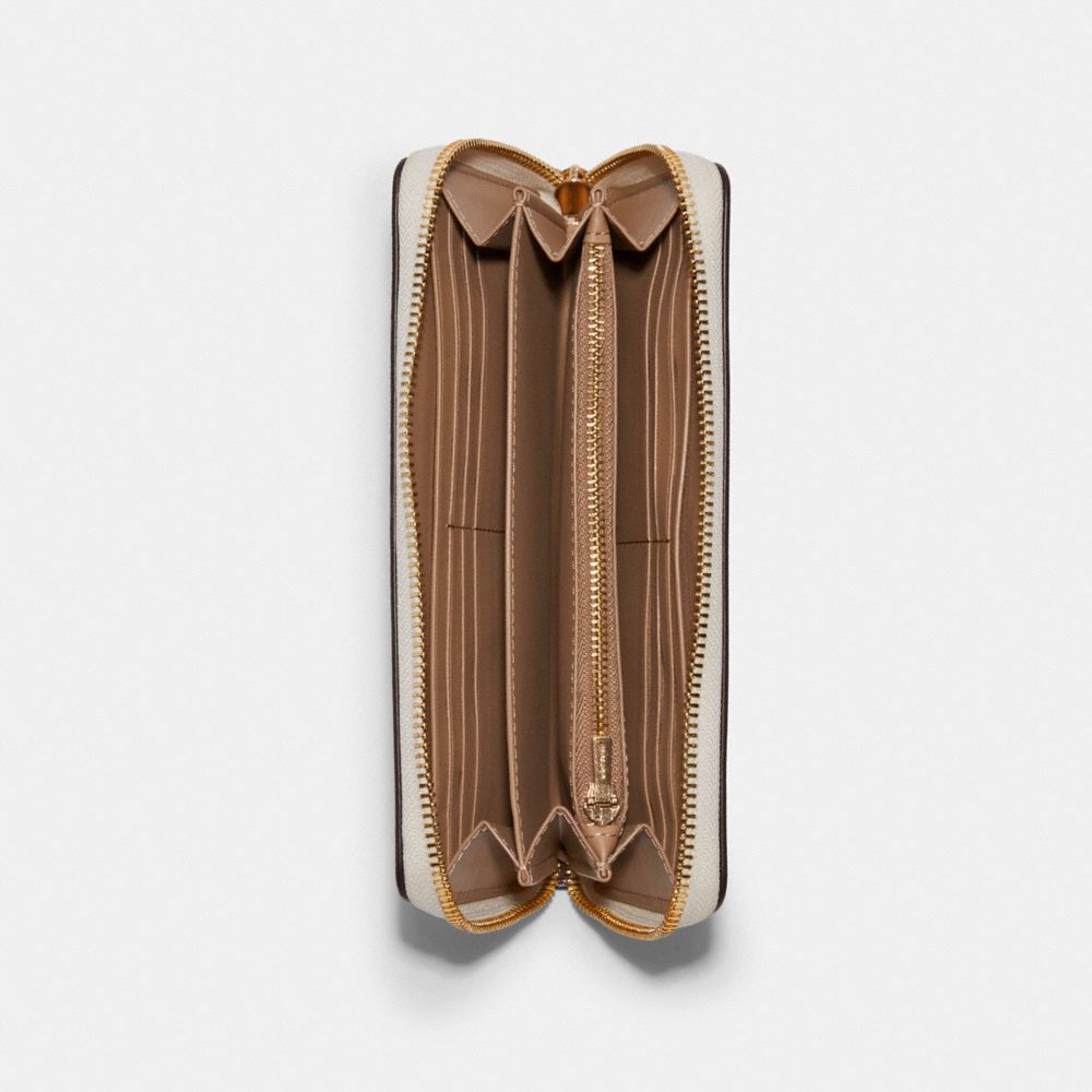 Long Zip Around Wallet With Ornament Print