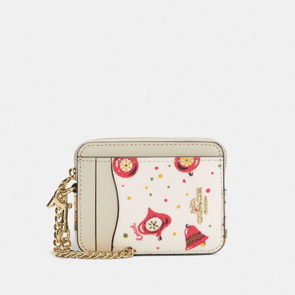 COACH® | Zip Card Case With Ornament Print