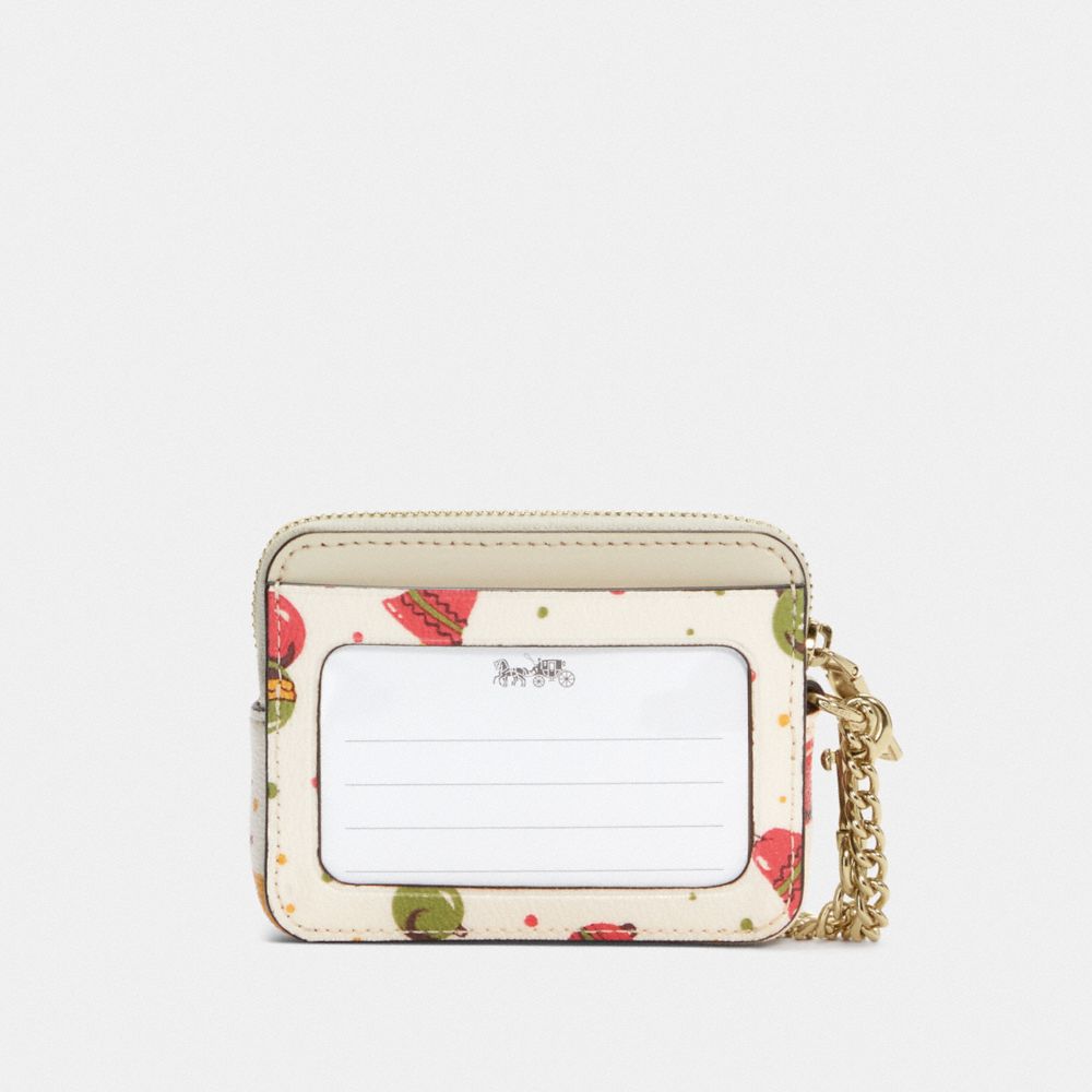 Coach Zip Card Case In Signature Canvas With Ornament Print C7417
