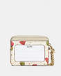 COACH®,ZIP CARD CASE WITH ORNAMENT PRINT,Gold/Chalk Multi,Back View