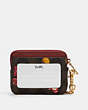 COACH®,ZIP CARD CASE IN SIGNATURE CANVAS WITH ORNAMENT PRINT,Gold/Brown Black Multi,Back View