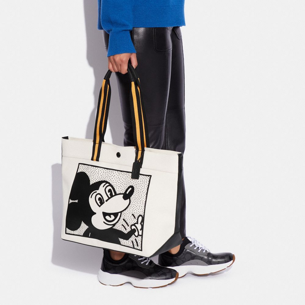COACH®,Disney Mickey Mouse X Keith Haring Tote Bag 38,,Detail View