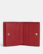 COACH®,PEPPER WALLET,Pebbled Leather,Gold/1941 Red,Inside View,Top View