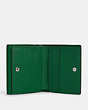 COACH®,PEPPER WALLET,Pebbled Leather,Silver/Green,Inside View,Top View
