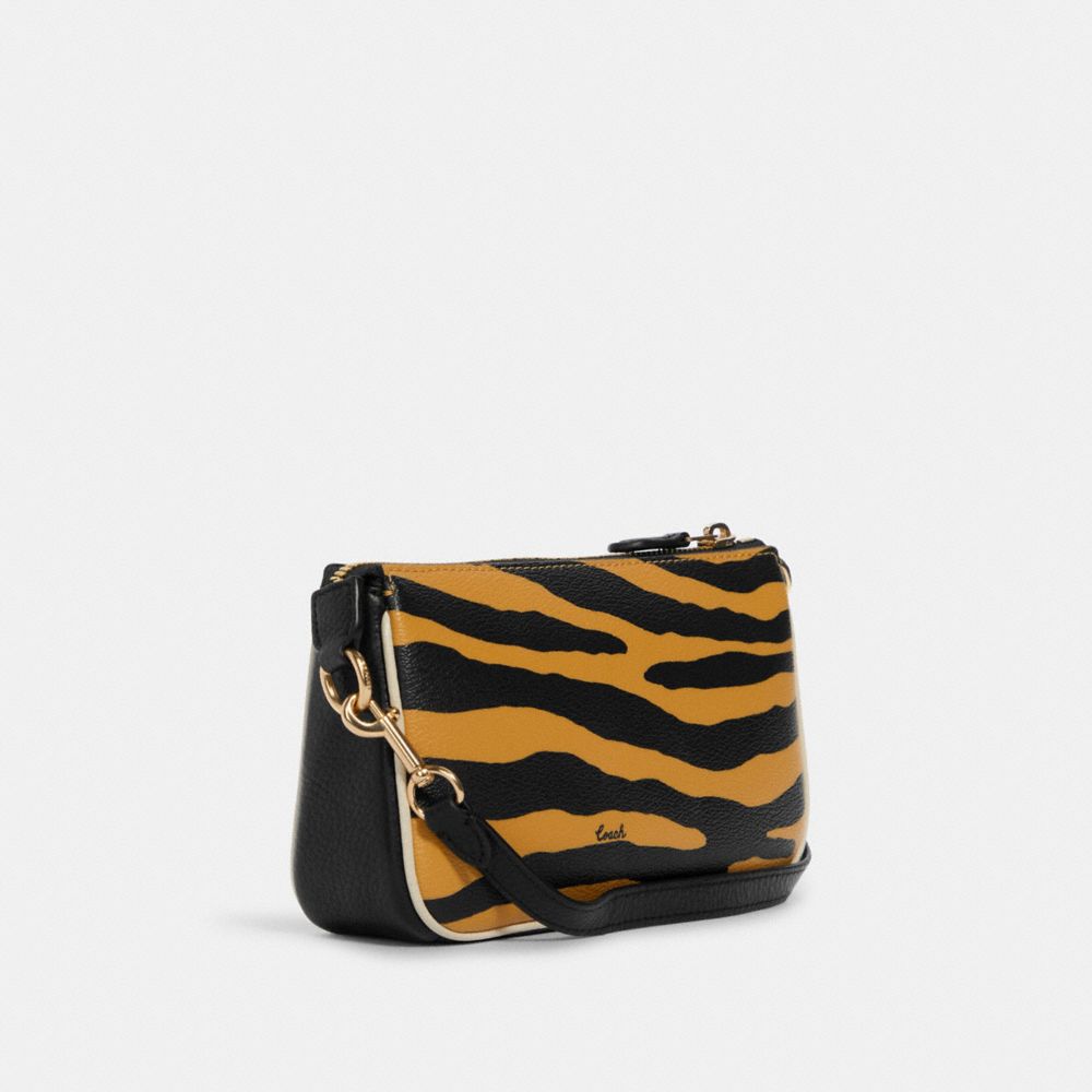 COACH®,NOLITA 19 WITH TIGER PRINT,Gold/Honey/Black Multi,Angle View