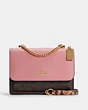 COACH®,KLARE CROSSBODY IN SIGNATURE CANVAS,pvc,Gold/Brown Shell Pink,Front View