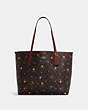 COACH®,CITY TOTE IN SIGNATURE CANVAS WITH HEART PETAL PRINT,canvas,X-Large,Gold/Brown Multi,Front View