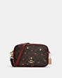 COACH®,JES CROSSBODY IN SIGNATURE CANVAS WITH HEART PETAL PRINT,Jacquard,Medium,Gold/Brown Multi,Front View
