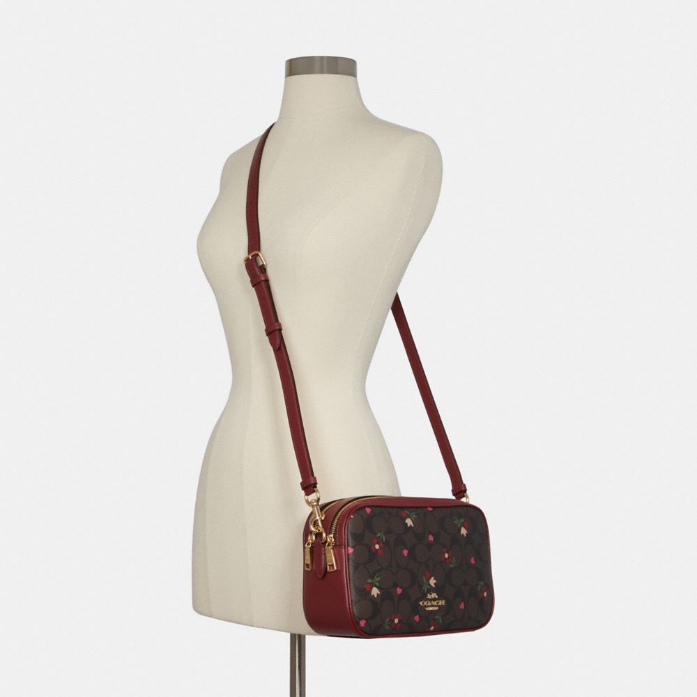 Coach Heart Crossbody Signature Canvas With Heart Petal Print