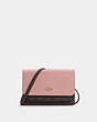 COACH®,FOLDOVER BELT BAG IN SIGNATURE CANVAS,pvc,Mini,Gold/Brown Shell Pink,Front View
