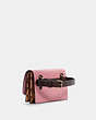 COACH®,FOLDOVER BELT BAG IN SIGNATURE CANVAS,pvc,Mini,Gold/Brown Shell Pink,Angle View