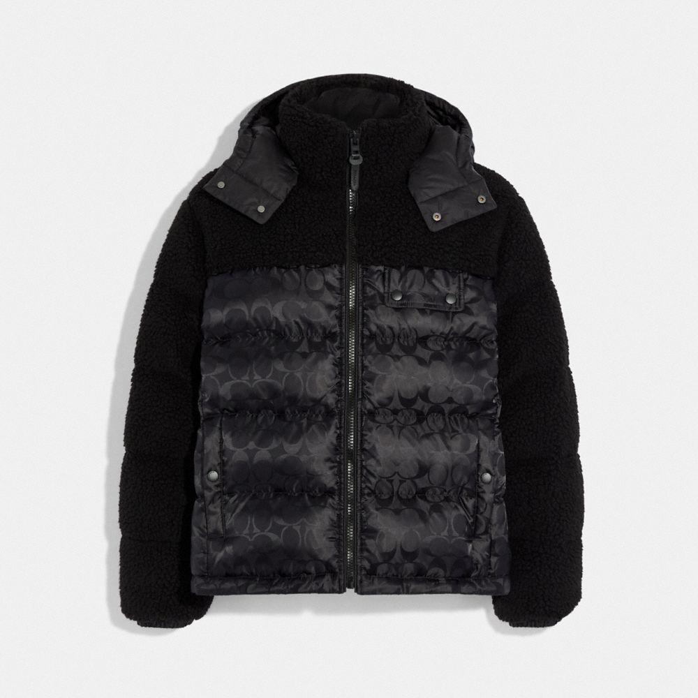 Sherpa And Nylon Puffer