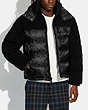 COACH®,SHERPA AND NYLON PUFFER,Polyester,Black,Scale View