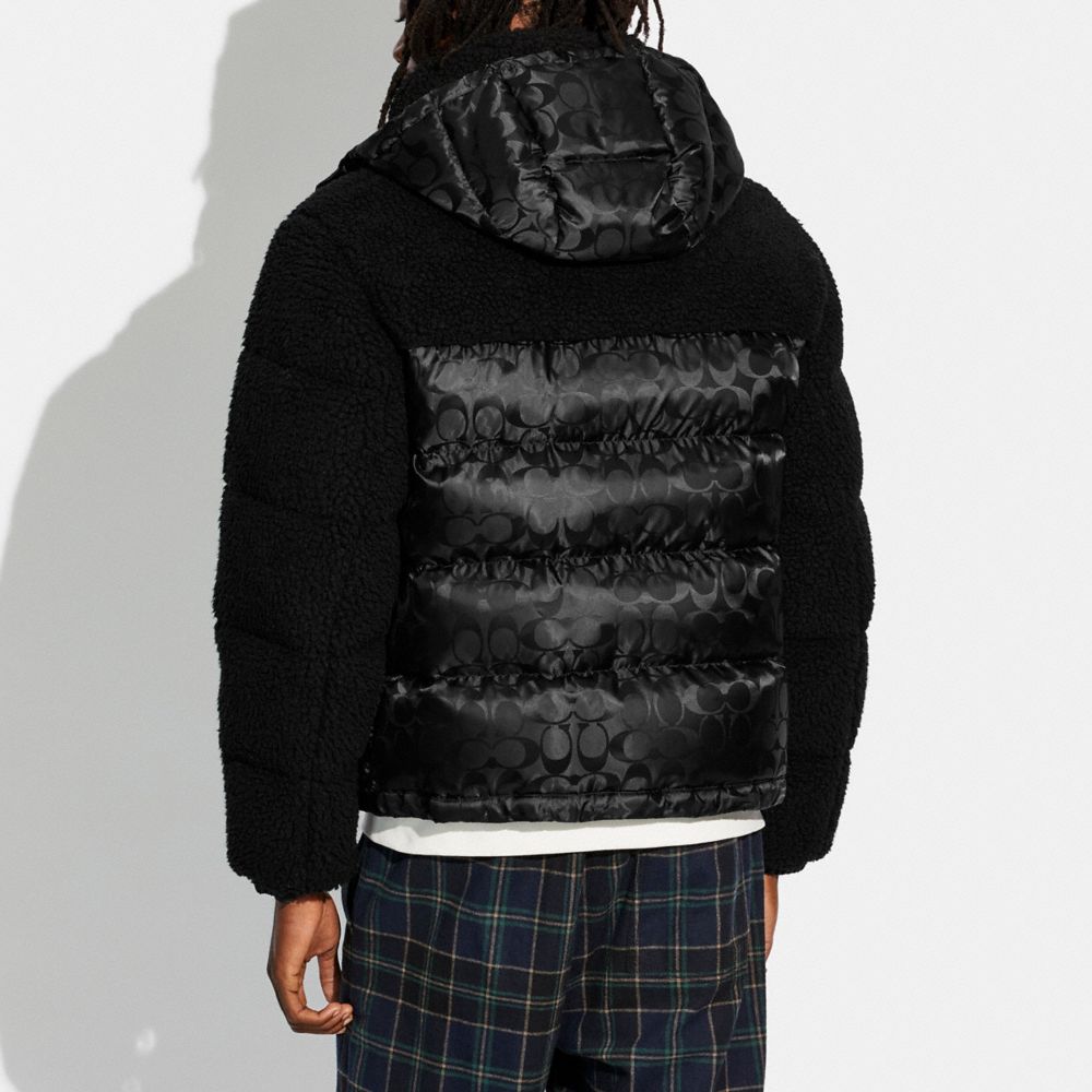 Sherpa And Nylon Puffer