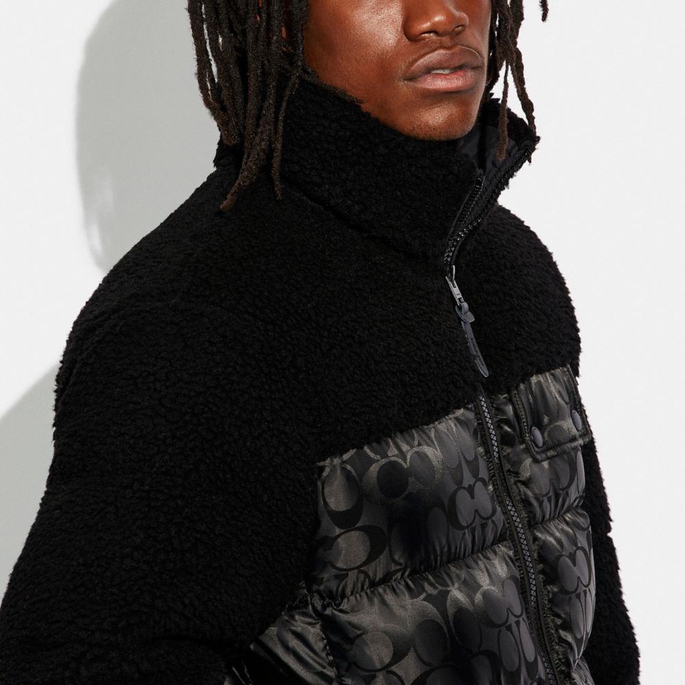 Sherpa And Nylon Puffer