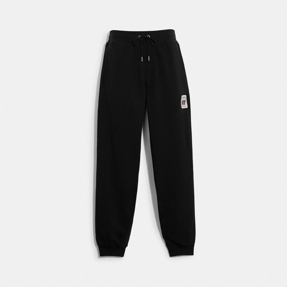 COACH®,COACH JOGGERS IN ORGANIC COTTON,Black,Front View