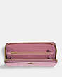 COACH®,ACCORDION ZIP WALLET,Metallic crossgrain leather,Mini,Brass/Metallic Pink,Inside View,Top View