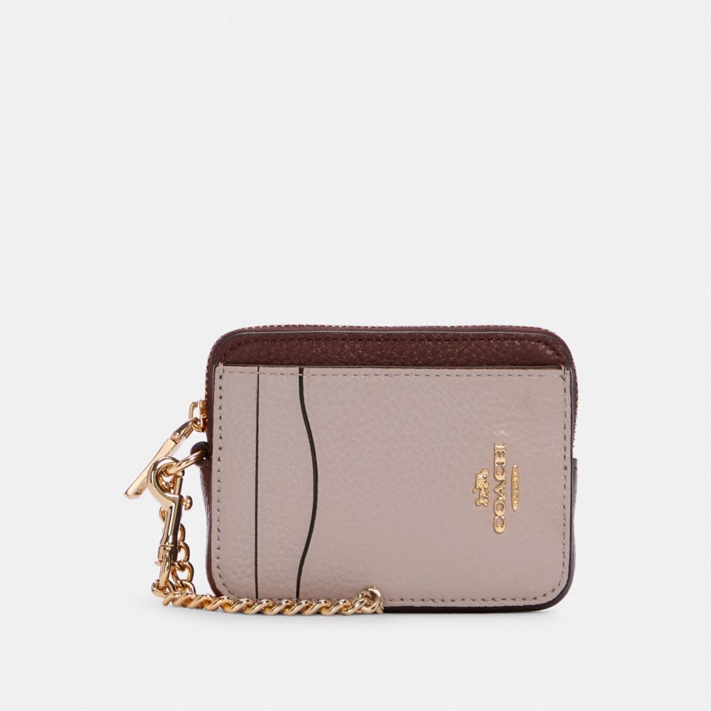 Coach zip card holder hot sale