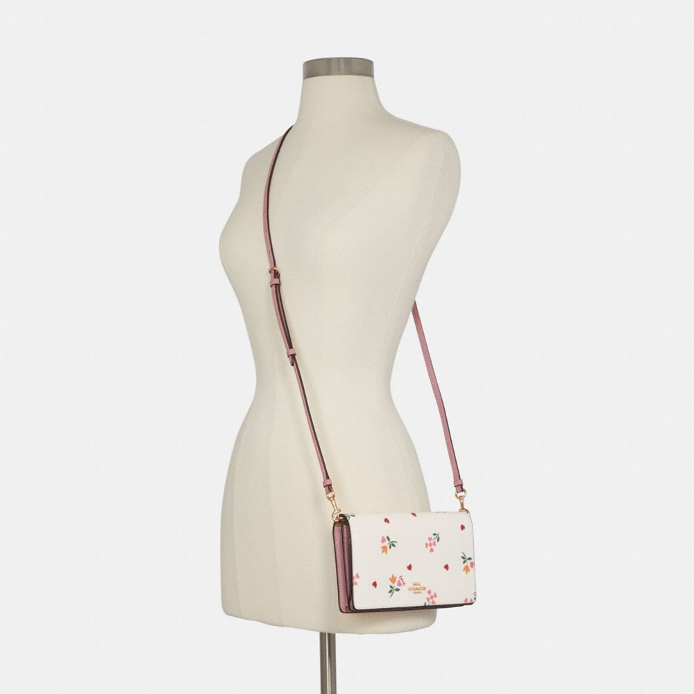 COACH® | Anna Foldover Clutch Crossbody With Heart Petal Print