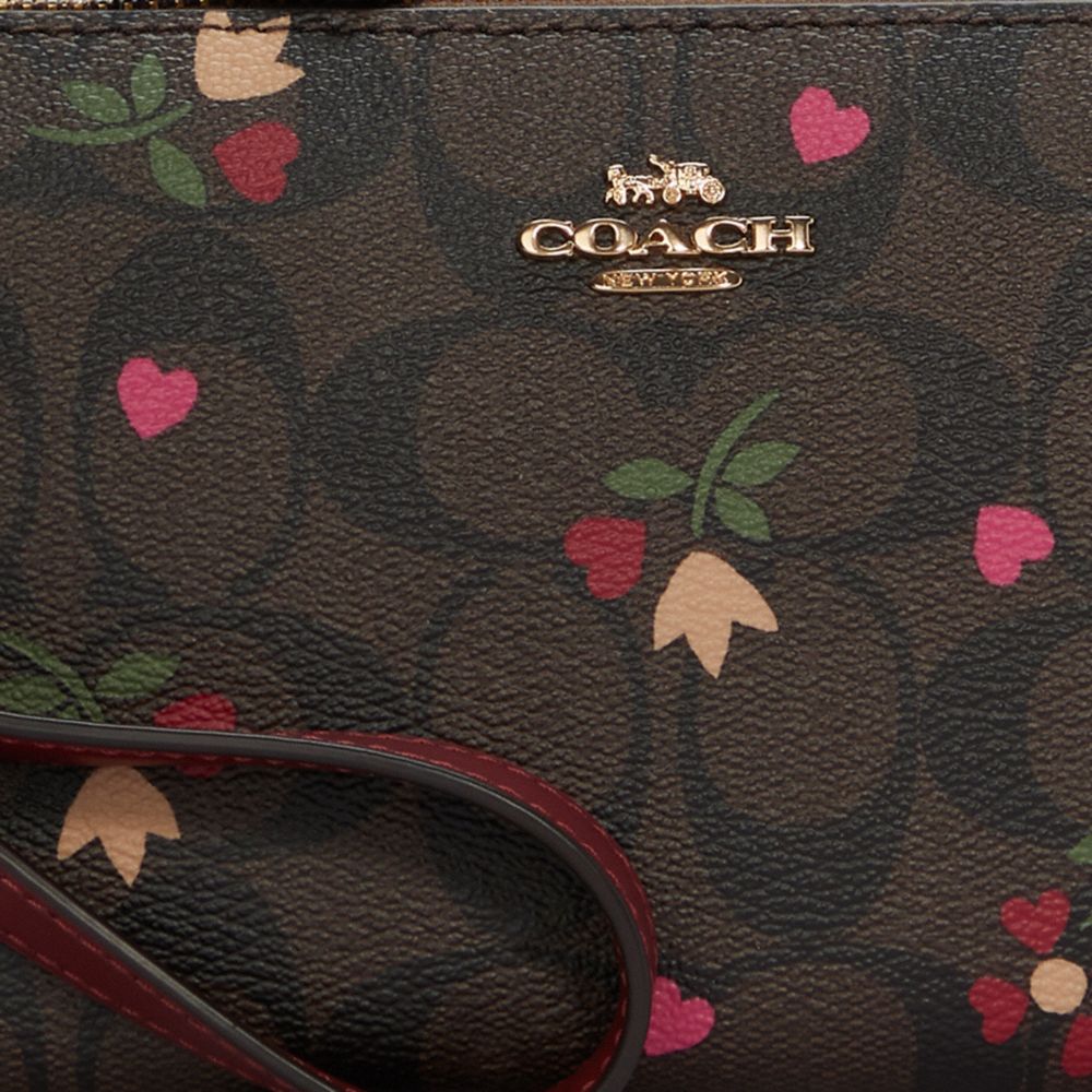 Coach Nolita 19 in Signature Canvas with Stripe Heart Print, Brown, One Size