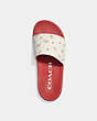 COACH®,ULI SPORT SLIDE WITH HEART FLORAL PRINT,Rubber,CHALK/RED,Inside View,Top View