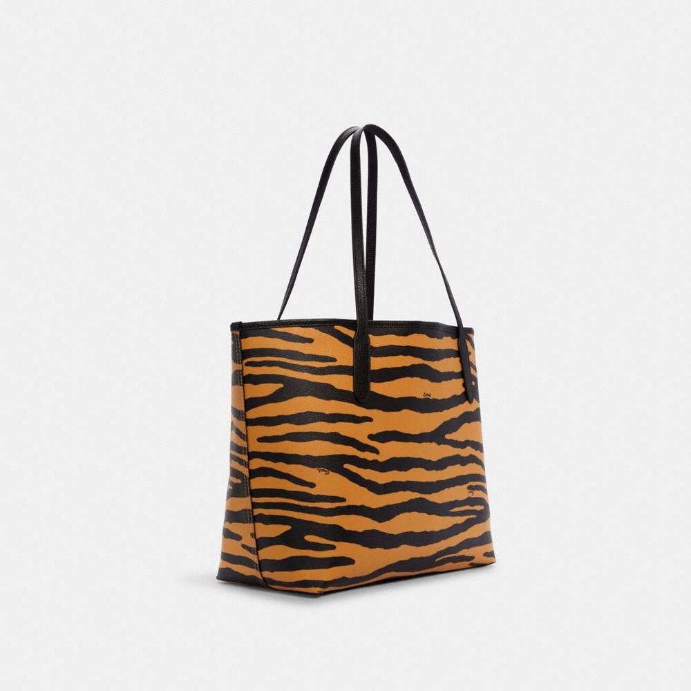 Tiger Pebble Print Leather - Black