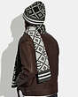 COACH®,JACQUARD HAT AND SCARF SET,wool,Black,Detail View
