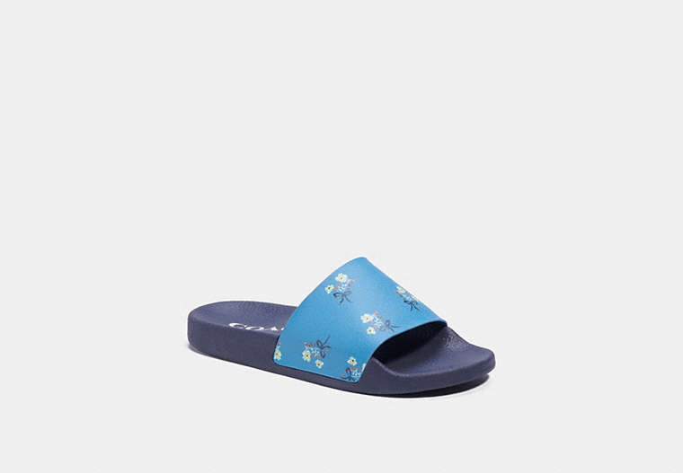 COACH®,ULI SPORT SLIDE WITH LADYBUG FLORAL PRINT,n/a,BLUE/NAVY,Front View