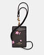 COACH®,ID LANYARD WITH DISCO STAR PRINT,Gold/Black Multi,Front View