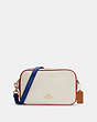 COACH®,JES CROSSBODY IN COLORBLOCK,Leather,Large,Gold/Chalk Electric Red Multi,Front View