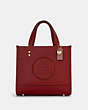 COACH®,DEMPSEY TOTE 22 WITH COACH PATCH AND HEART CHARM,Pebbled Leather,Gold/1941 Red,Front View