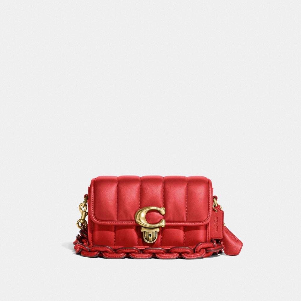 Coach Mini Pebbled leather Handbag Candy Apple Red