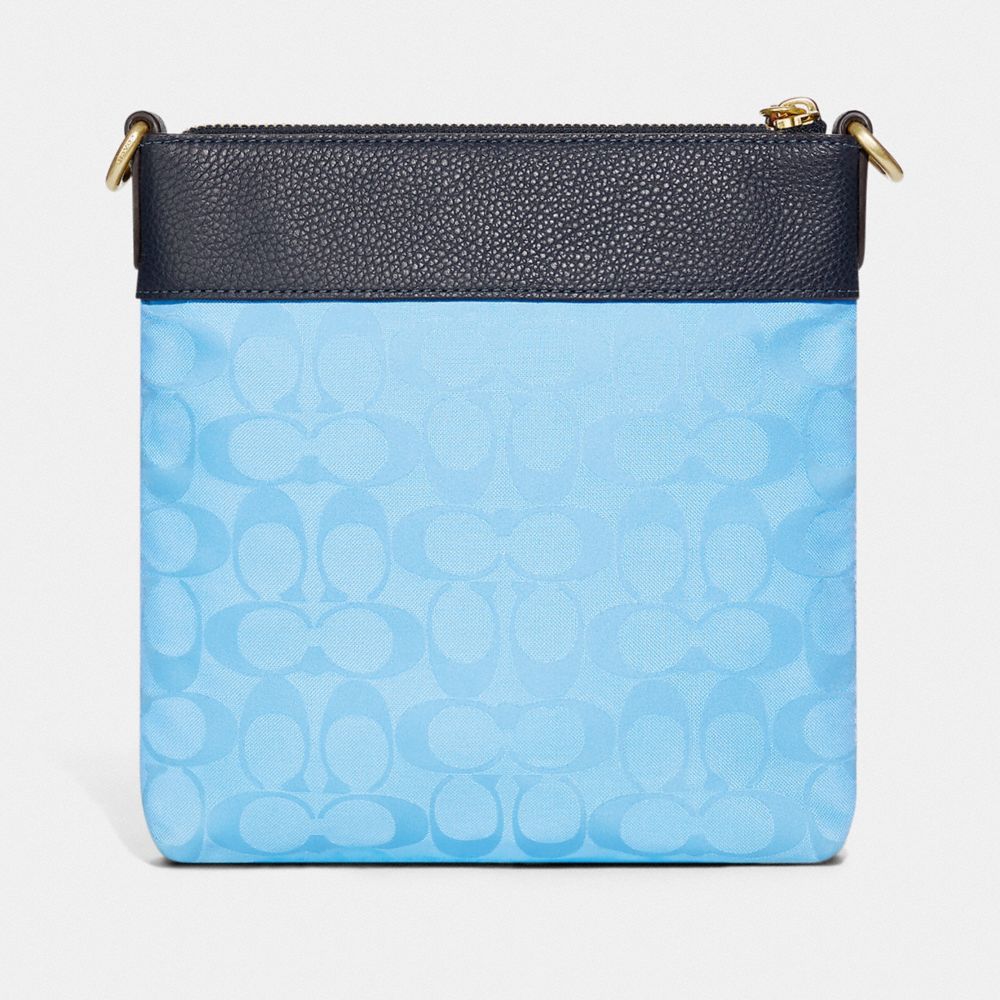 COACH®,Kitt Messenger Crossbody Bag In Recycled Signature Nylon,,Back View