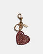 COACH®,SIGNATURE HEART BAG CHARM,Gold/True Pink,Front View