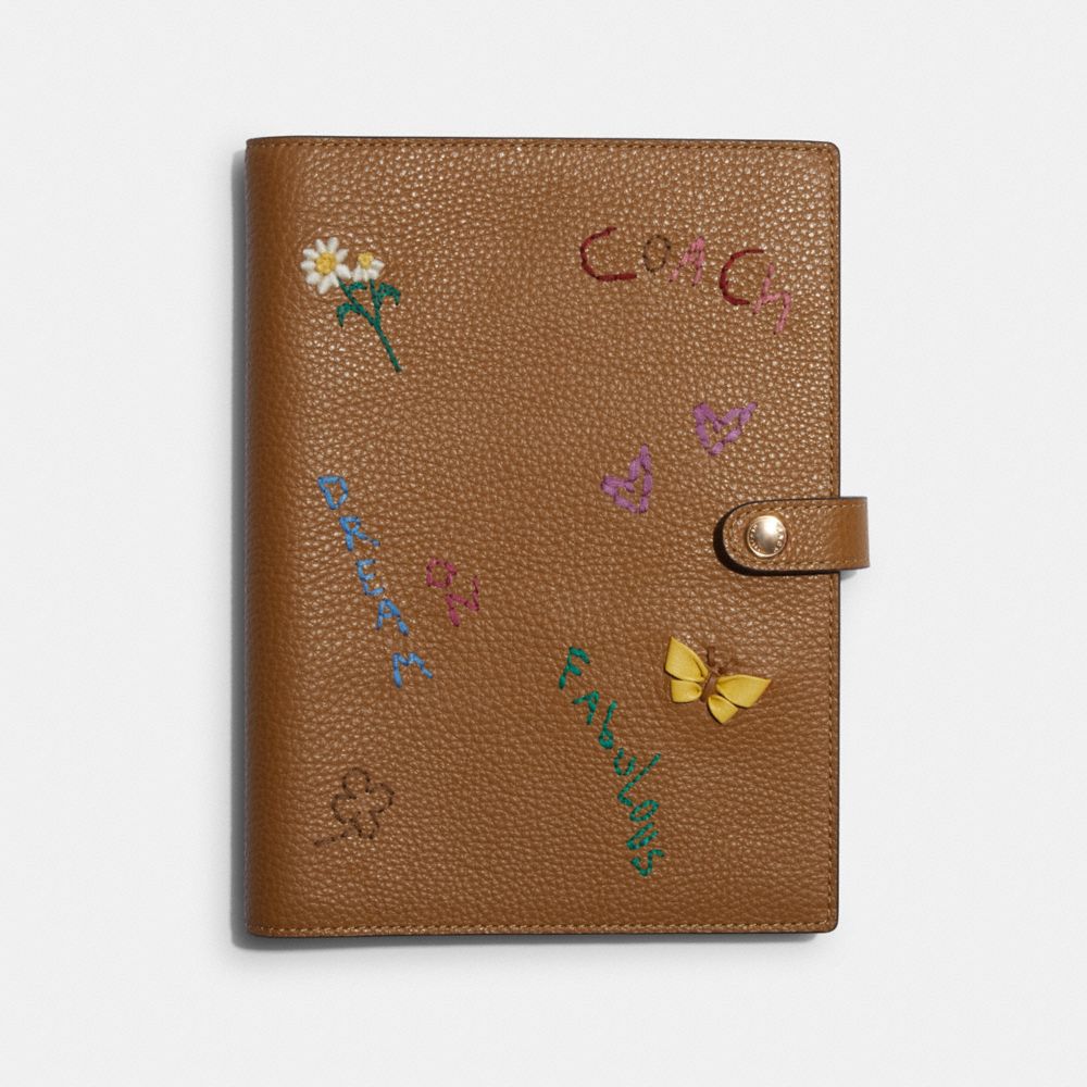 COACH®,Notebook With Diary Embroidery,,Front View
